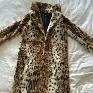 Nerazzurri Winter Leopard Fur Coat